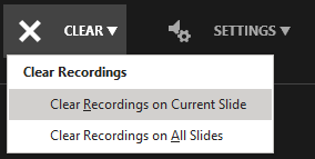 Clear recordings options